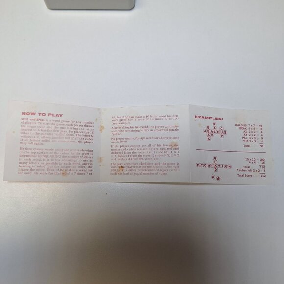 Spill & Spell Parker Brothers Replacement Parts Rules Shaker Cup Tray Pieces - Picture 4 of 5